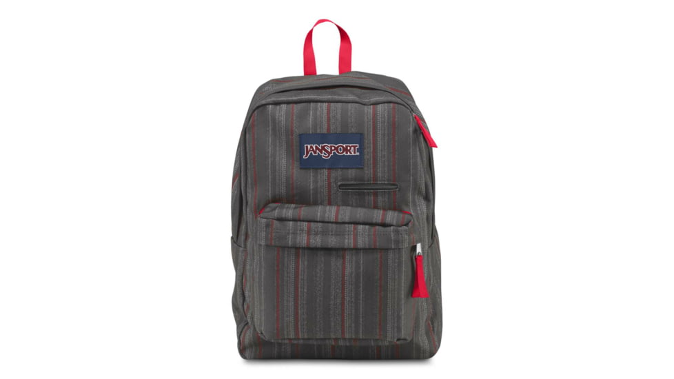 Jansport Digibreak Backpack-Red Tape/Grunge Stripe