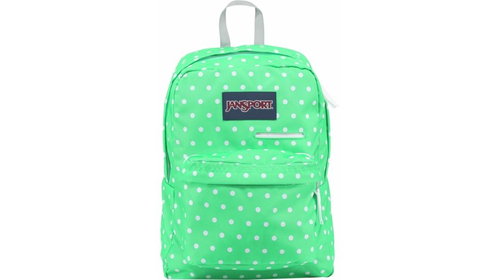 Jansport Digibreak Backpack-Seafoam Green/White Dots