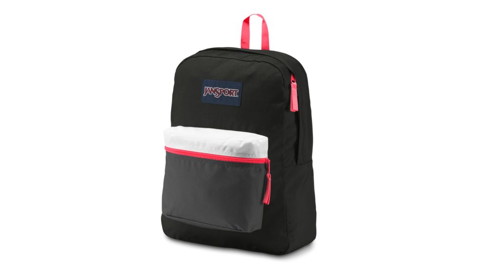 Jansport Exposed 25L Backpack, Black/Fluorescent Red, JS0A3C4X4B7