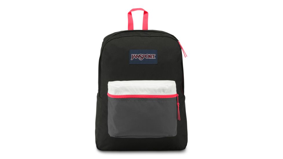 Jansport Exposed 25L Backpack, Black/Fluorescent Red, JS0A3C4X4B7