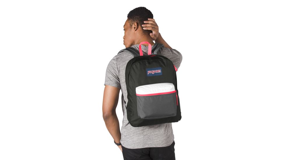 Jansport Exposed 25L Backpack, Black/Fluorescent Red, JS0A3C4X4B7