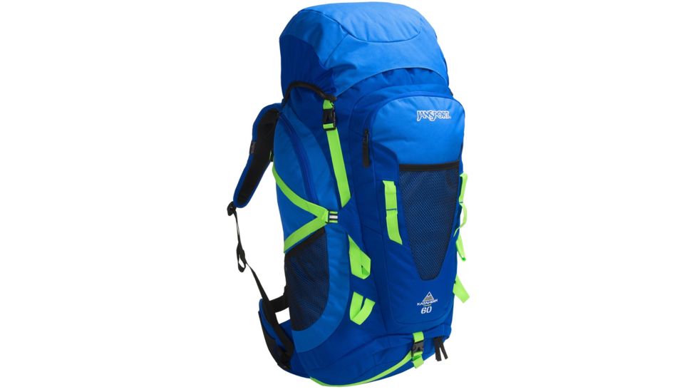 Jansport Katahdin 60 Backpack-Bluewash/Blue Streak/Zap Green