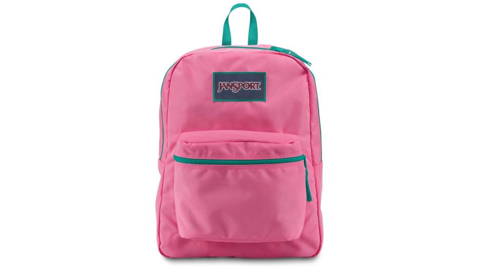 Jansport Overexposed Backpack-Lipstick Kiss/Spanish Teal