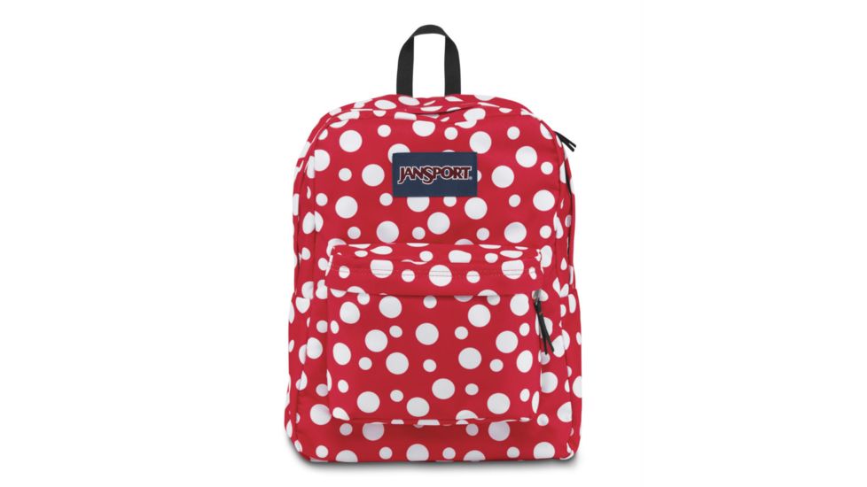Jansport Superbreak Backpack-High Risk Red/White Sylvia Dot