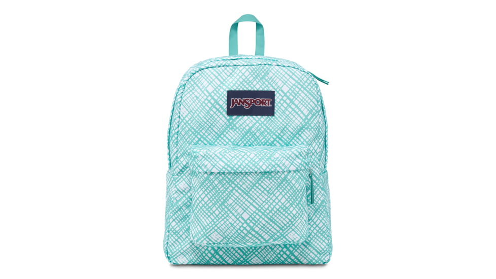 Jansport Superbreak Ultralight Polyester Backpack, 25l, Aqua Dash Jagged Plaid, JS00T5010JJ