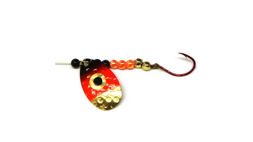 JB Lures Hot Flash Spinner Rig #3I-#4 Hook, Hammered, Gold/Orange/Black, 934