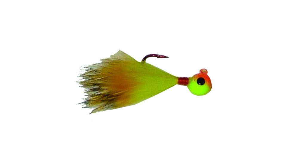 JB Lures Rabbit Hair Jig 1/16 oz Chartreuse-Orange/Chartreuse-Orange, RH163C