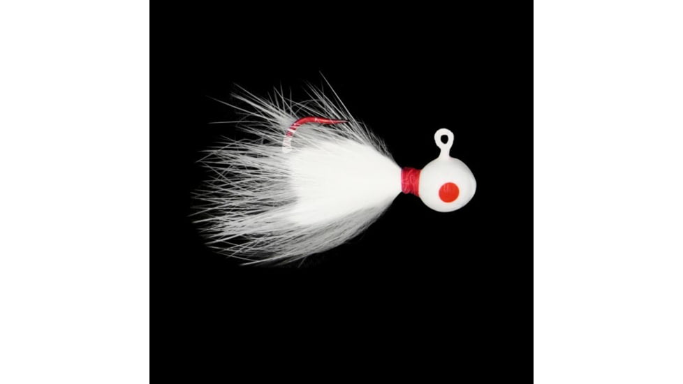 JB Lures Rabbit Hair Jig 1/16 oz, White/White, RH161C