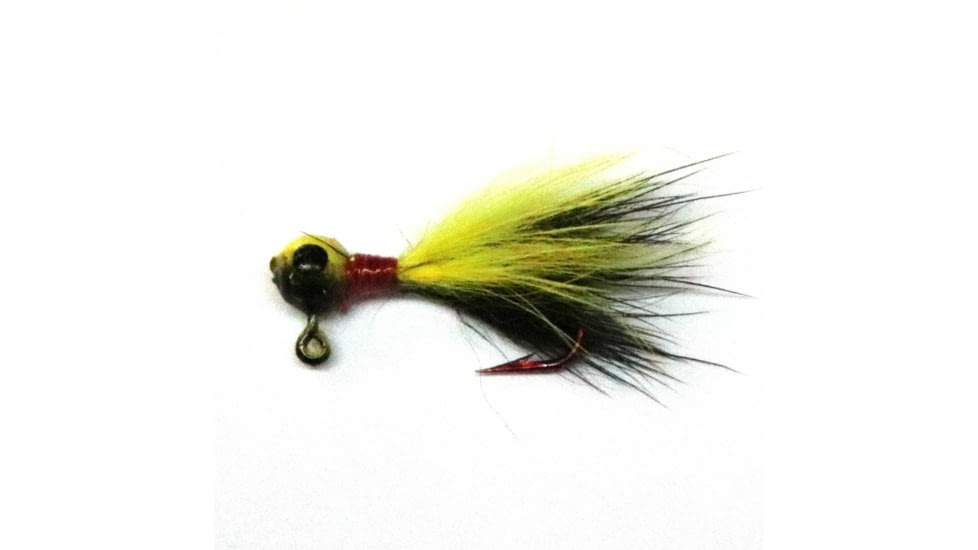 JB Lures Rabbit Hair Jig 1/32 oz, Yellow Black/Yellow Black, RH3211C