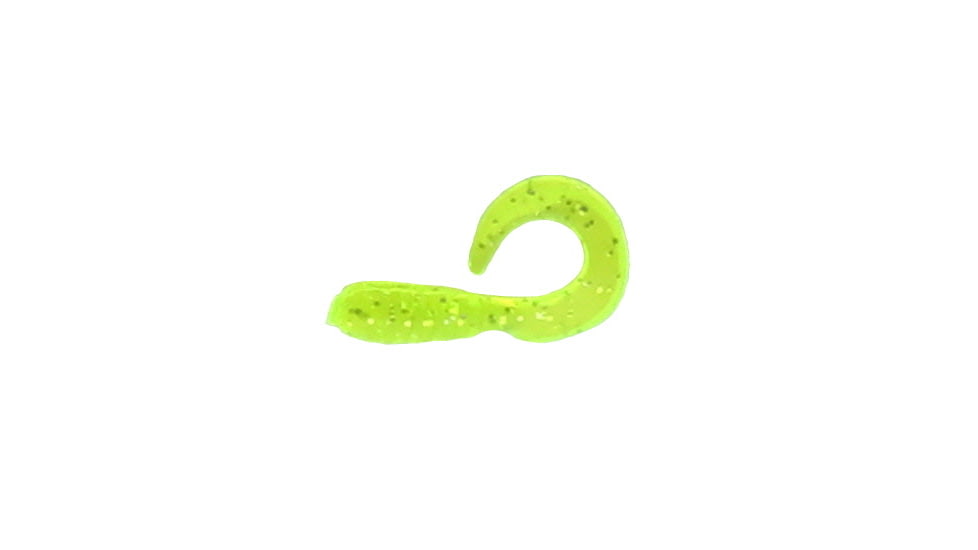 Jerry's Lures Assault Grub, 20, 1in, Chartreuse Mf , Chartreuse w/Silver Flake, 71033