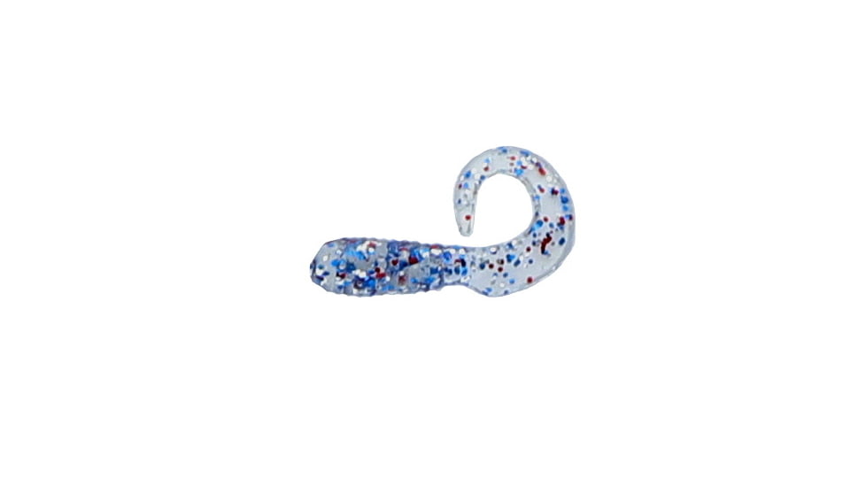 Jerry's Lures Assault Grub, 20, 1in, Firecracker, Lt. Smoke w/ Red, Silver, Blue Flake, 71110