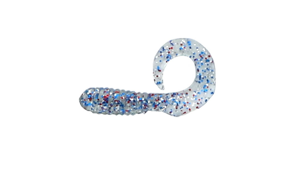 Jerry's Lures Assault Grub, 20, 2in, Firecracker, Lt. Smoke w/Red, Silver Blue Flake, 72110