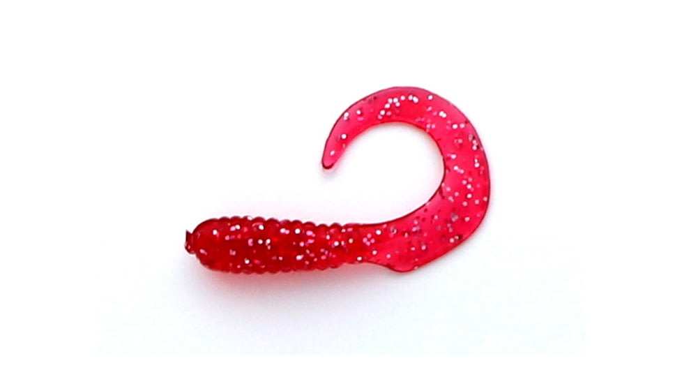 Jerry's Lures Assault Grub, 20, 2in, Red Mf ,Strawberry Red w/Silver Flake, 72038