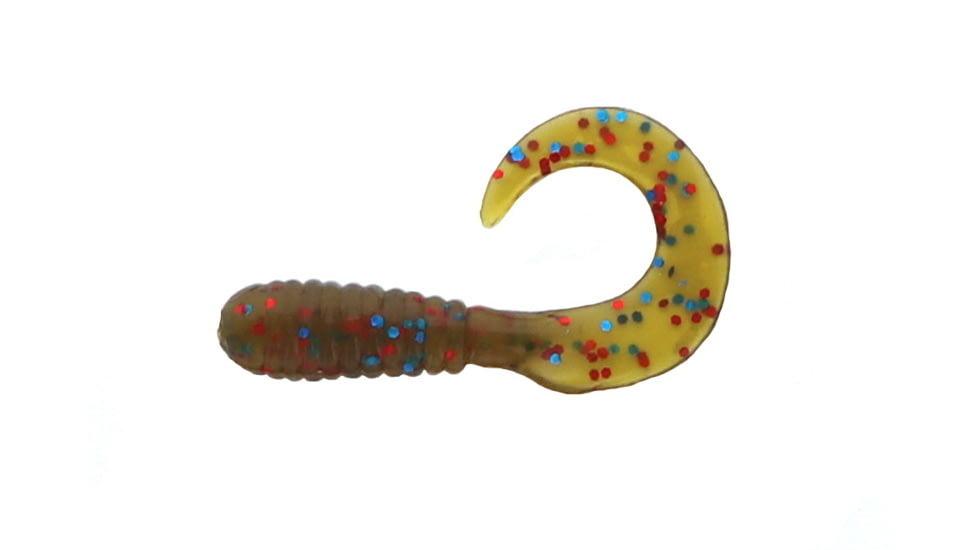 Jerry's Lures Assault Grub, 10, 3in, Avocado/Aqua &amp; Sm Red Mf, 73157