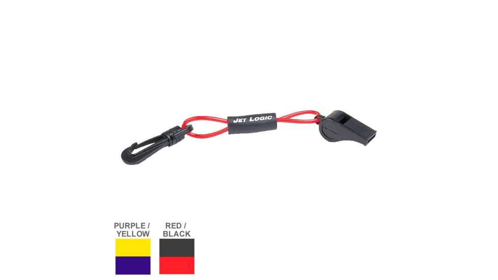 Jet Logic Safety Whistle &amp; Lanyard, Red / Black, W-2