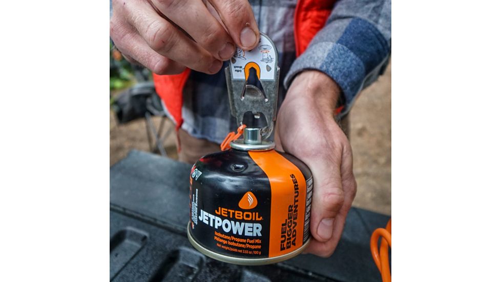 Jetboil CrunchIt Fuel Canister Recycling Tool, Silver/Orange, CRUNCH