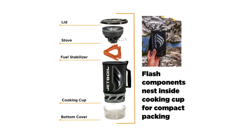 Jetboil Flash Cooking System, 1L, Carbon, FLCB3