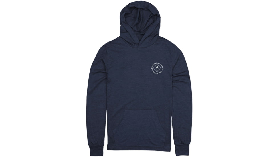 Jetty Maritime Long Sleeve Tee Hoodie - Mens, Navy, Eztra Large, 30991