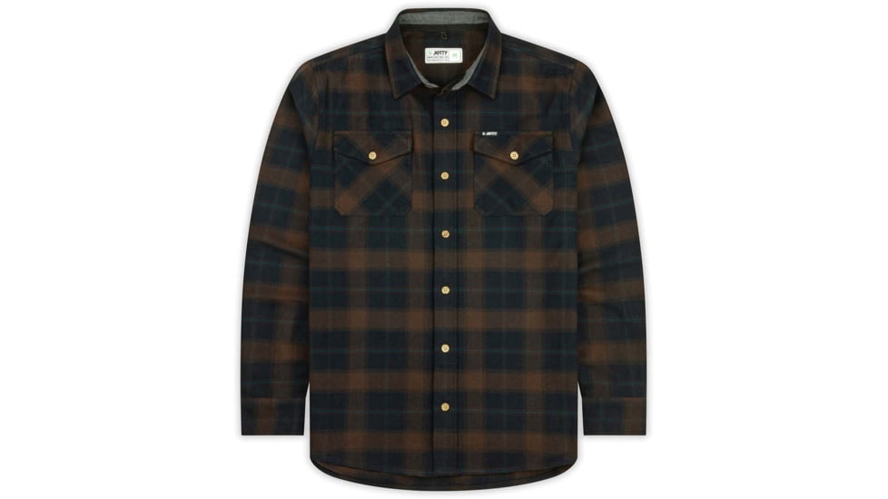 Jetty Mens Breaker Flannel Shirt, Brown, 2XL, F24BREA-M11002BRN-XXL