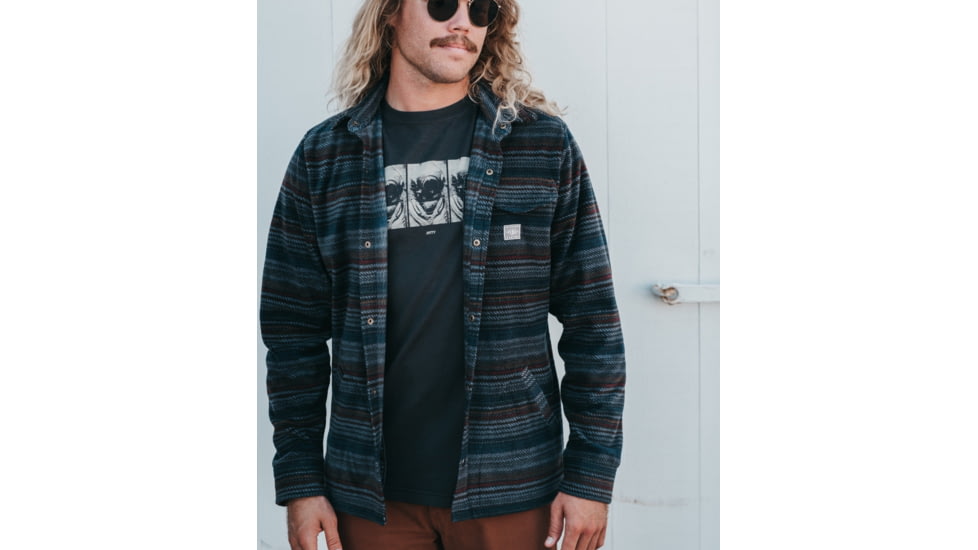 Jetty Mens Concordia Polar Fleece Snap-Up Jacket, Black, Small, F24CONC-M42002BLK-S