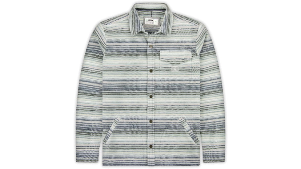 Jetty Mens Concordia Polar Fleece Snap-Up Jacket, Grey, Small, F24CONC-M42002GRY-S