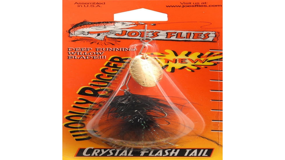 Joe's Flies Short Striker Classic In-Line Spinner Fly, Sz 8, Wolly Bugger Black, 250-8