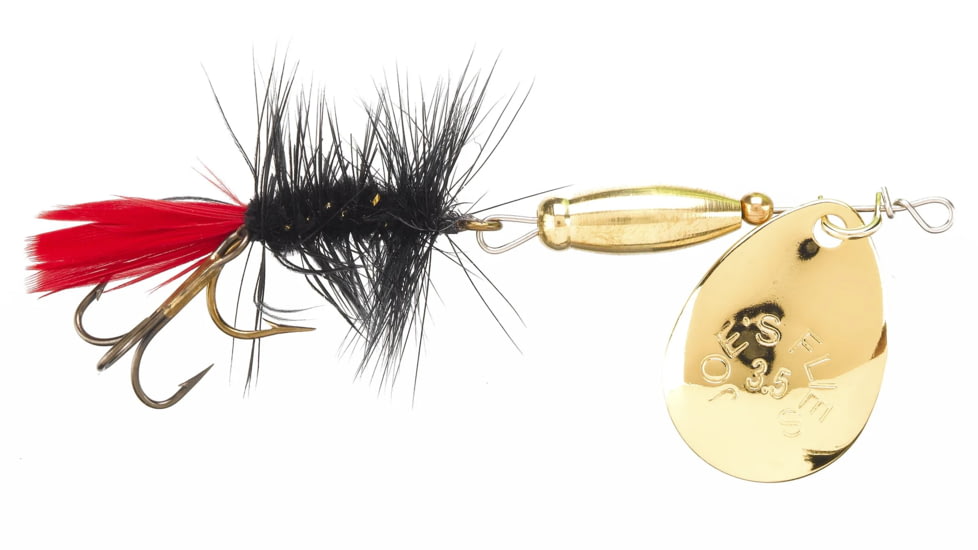 Joe's Flies Super Striker Elite In-Line Spinner Fly, Sz 4, 1/4 oz Black Wooly Worm, B-4121