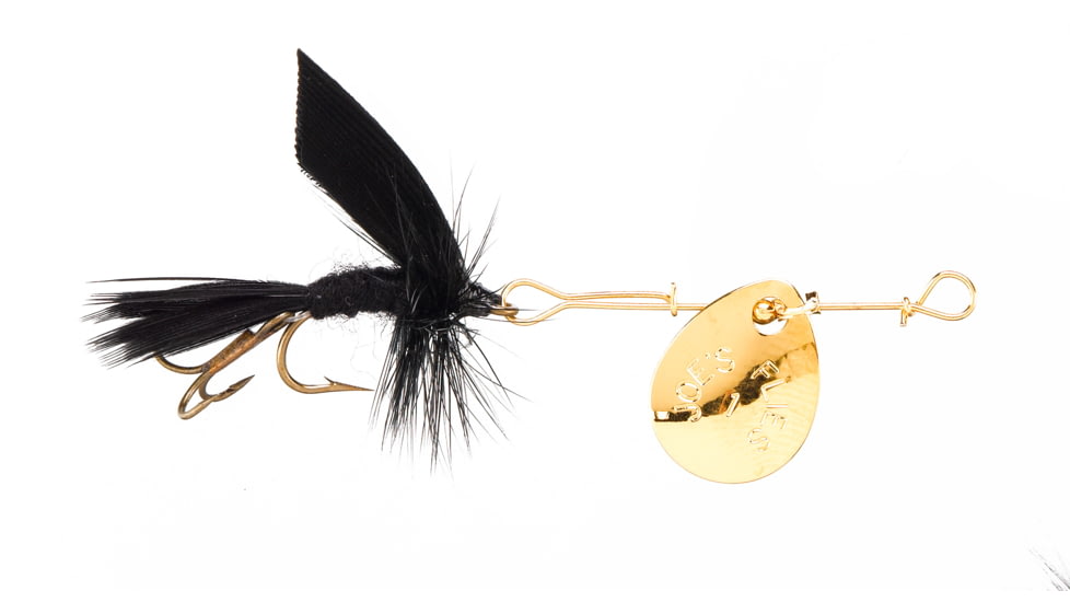 Joes Flies Short Striker Classic In-Line Spinner Fly, Sz 8, Black Gnat, 127-8