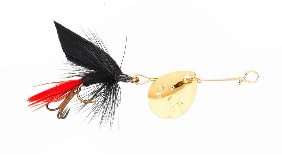 Joes Flies Short Striker Classic In-Line Spinner Fly, Sz 8, Black Prince, 104-8