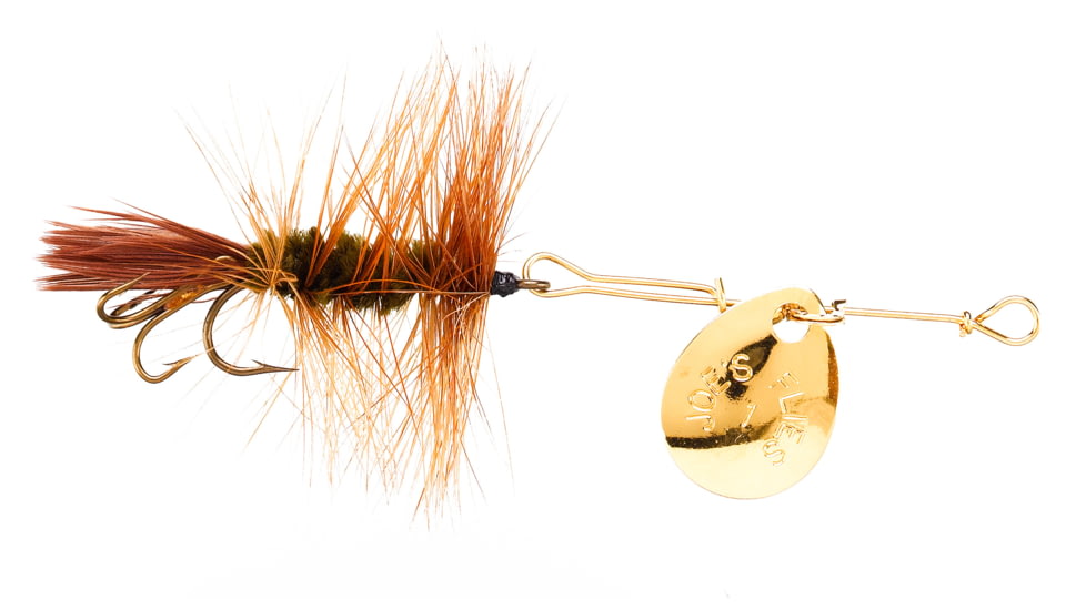 Joes Flies Short Striker Classic In-Line Spinner Fly, Sz 8, Brown Hackle, 110-8