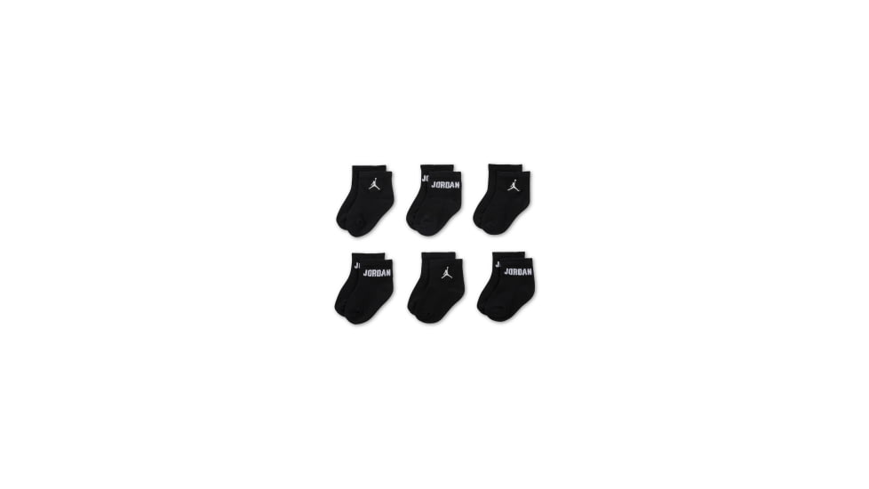 Jordan Jordan Everyday Essentials Baby /Toddler Ankle Socks 6 Pairs in Black NJ0734-023, Black, 6-12M, unisex, 1015965871-00197717993432