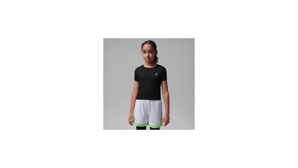 Jordan Jordan Jumpman Sport Big Kids Ribbed Top in Black 45G265-023, Black, S, female, 1016056315-00199016184207