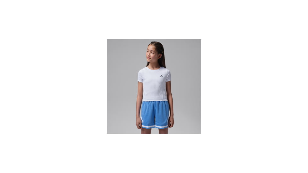 Jordan Jordan Jumpman Sport Big Kids Ribbed Top in White 45G265-001, White, L, female, 1016056631-00199016184160