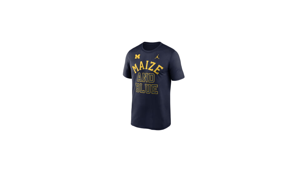 Jordan Mens Michigan Primetime Arch Mantra Legend Jordan Brand Dri-FIT College T-Shirt in Blue NKGK41SMWN-7XS, Blue, L, male, 1016090230-00199138733222