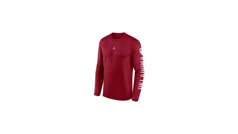 Jordan Mens Oklahoma Primetime Legend Jordan Brand Dri-FIT College Long-Sleeve T-Shirt in Red NJGT69WOKN-EKV, Red, 2XL, male, 1016090298-00199139371683