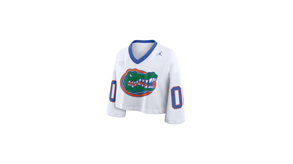 Jordan Womens Florida Logo Jordan Brand Dri-FIT College Cropped Jersey in White 0JO3062NUFN-2B9, White, XL, female, 1016090545-00199297542727