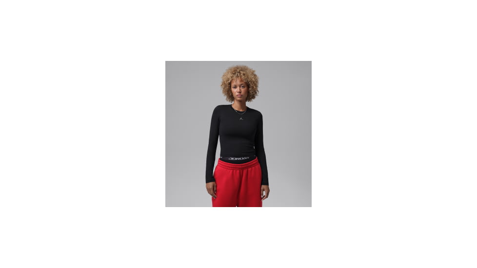 Jordan Womens Jordan Brooklyn Essentials Long-Sleeve Mid Layer T-Shirt in Black IM7353-010, Black, XL, female, 1015985420-00198966299283