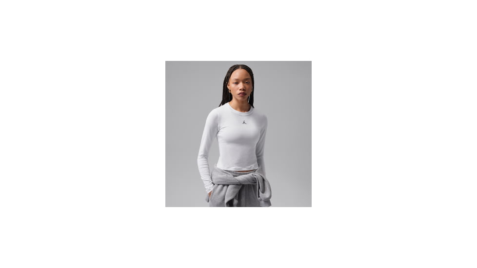 Jordan Womens Jordan Brooklyn Essentials Long-Sleeve Mid Layer T-Shirt in White IM7353-100, White, XS, female, 1015985745-00198966204171