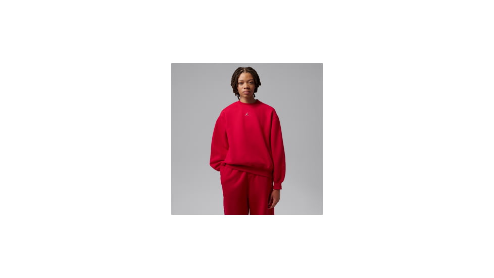 Jordan Womens Jordan Brooklyn Fleece Crew-Neck Sweatshirt in Red IM7288-687, Red, S, female, 1015948509-00198962194643