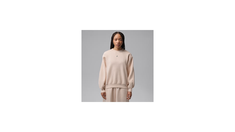 Jordan Womens Jordan Brooklyn Fleece Crew-Neck Sweatshirt in White IM7288-272, White, S, female, 1015948527-00198962200009