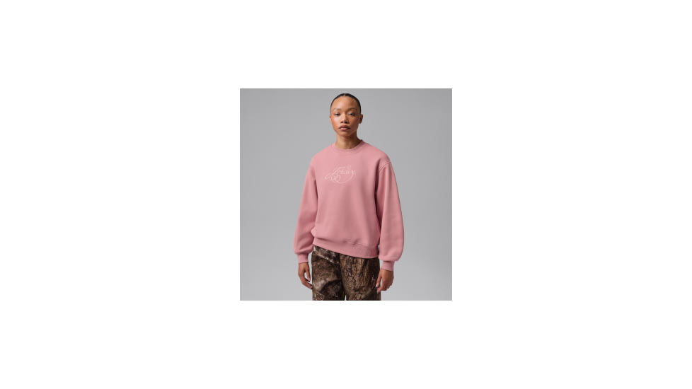 Jordan Womens Jordan Brooklyn Fleece Fireside Crew-Neck Sweatshirt in Pink IM7256-685, Pink, L, female, 1015983172-00198966242708