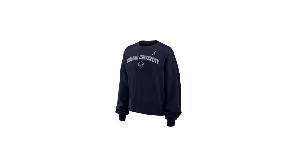 Jordan Womens Jordan College Howard University Phoenix Fleece Crewneck Sweatshirt in Blue W33302HOWD26-NVY, Blue, XL, female, 1016087997-00198261646430