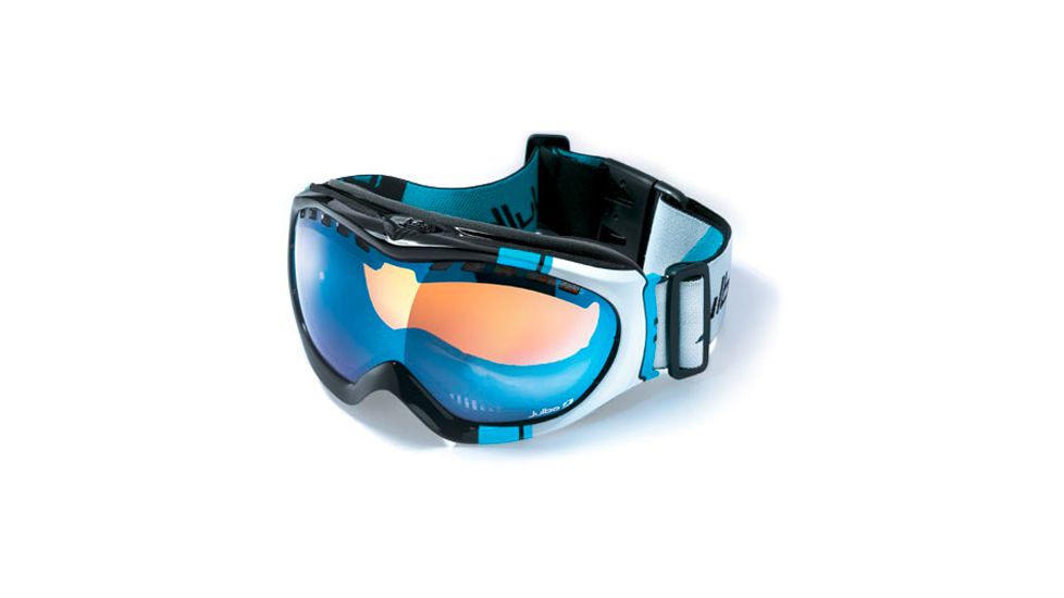 Julbo Around Excel Goggles - Black/White Frame, Blue Flash/Orange tint lens 70412220