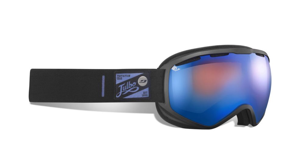 JULBO Atlas Ski Goggles,Black,Orange Cat 3 Lenses w/Blue Flash, Large 73912215