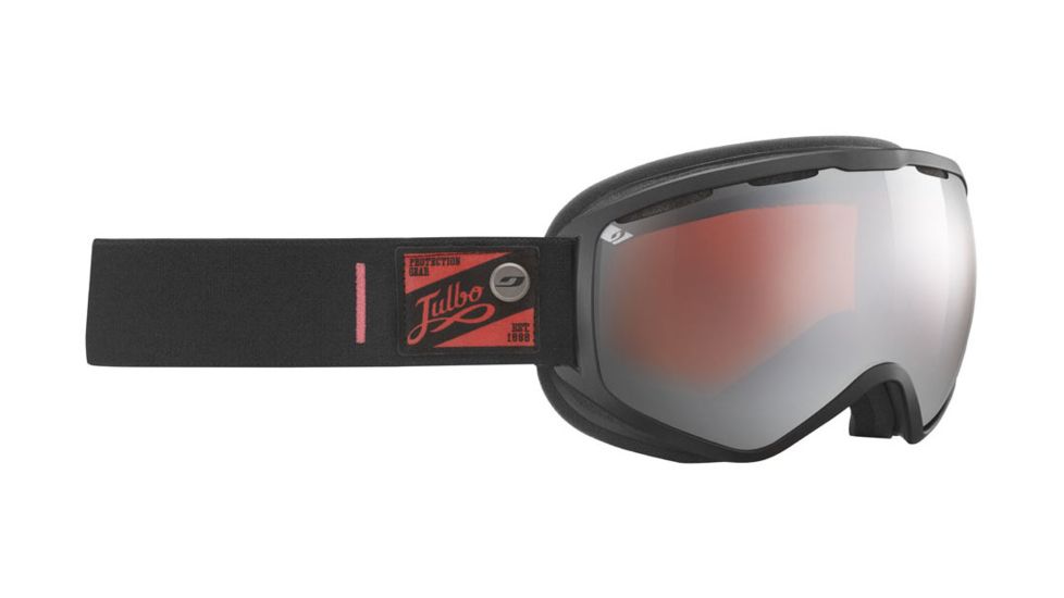 JULBO Atlas Ski Goggles,Black/Red,Orange Cat 2 Lenses w/Silver Flash, Large 73913145
