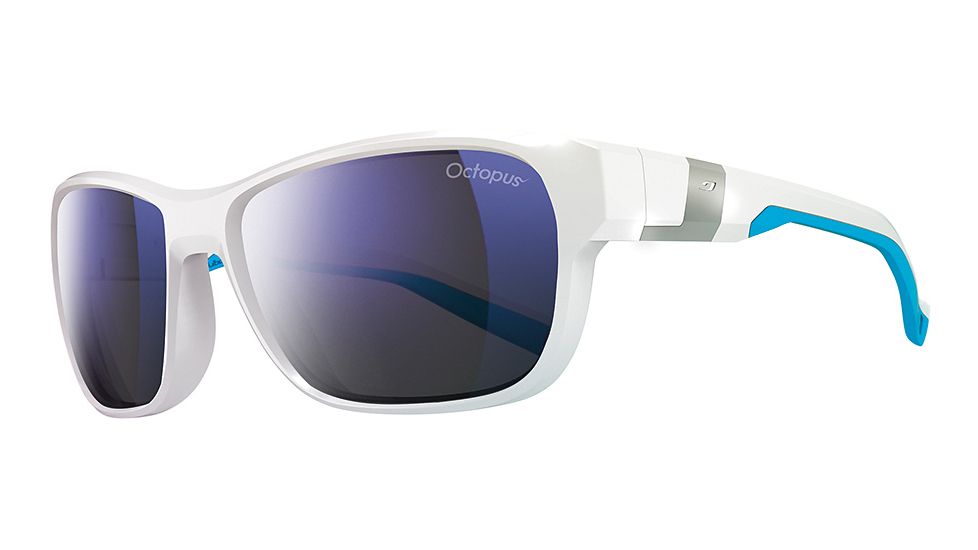 Julbo Coast Sunglasses, Shiny White/Blue Frame w/Octopus Lenses 4728011