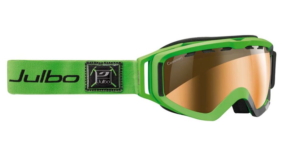 Julbo Orbiter Goggles, Green/Black/Grey w/Camel Double Spherical Lenses And A Silver Flash Treatment 72050164