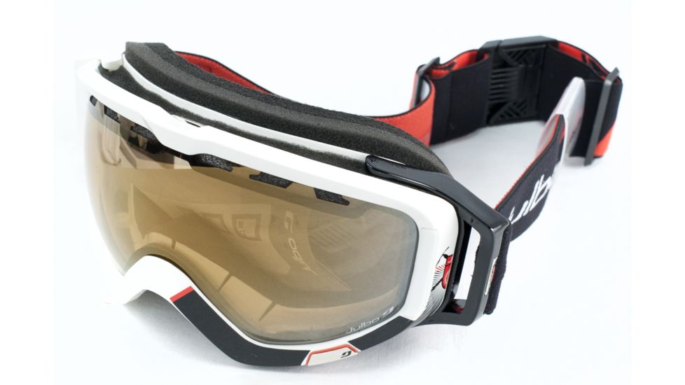 Julbo Orbiter Goggles - White/Red/Black Frame, Zebra Lens 72031111