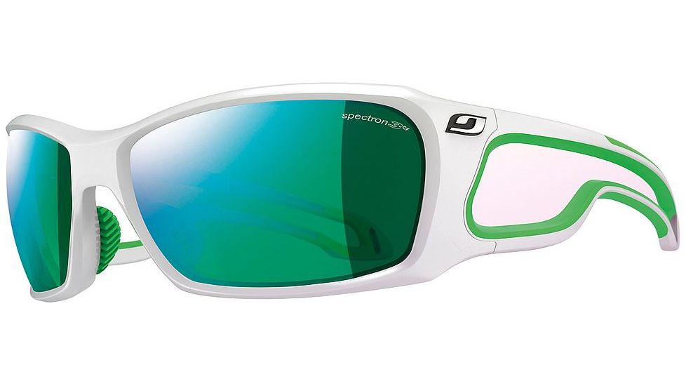 Julbo Pipeline Sunglasses - Shiny White/Green Frame Frame w/Spectron 3CF Lenses 4281111