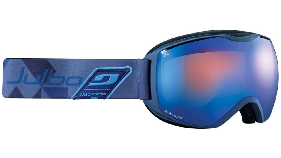 Julbo Quantum Goggles, Dark Blue/Blue w/Orange Polarized Cat 3 Double Spherical Lenses And A Multilayer Blue Flash Treatment 73791124